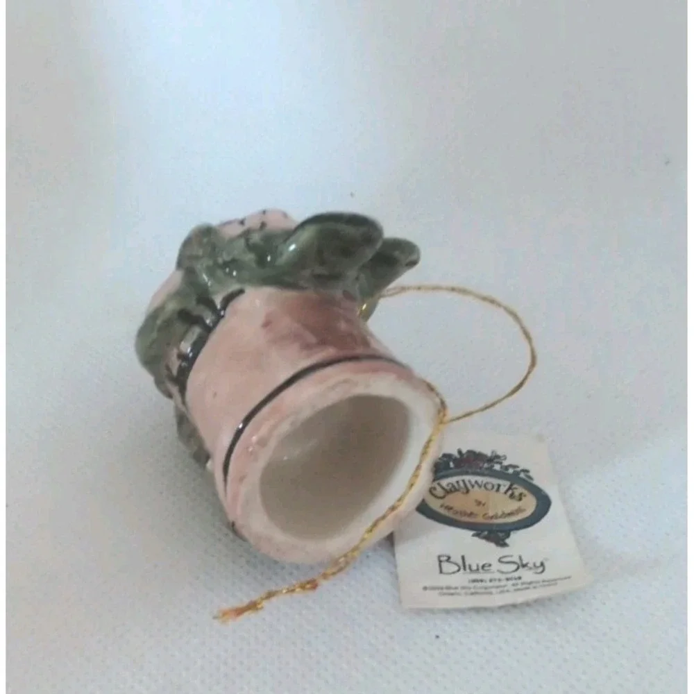 Blue Sky Clayworks Rose Flower Pot Bouquet Candle‎ Snuffer - New